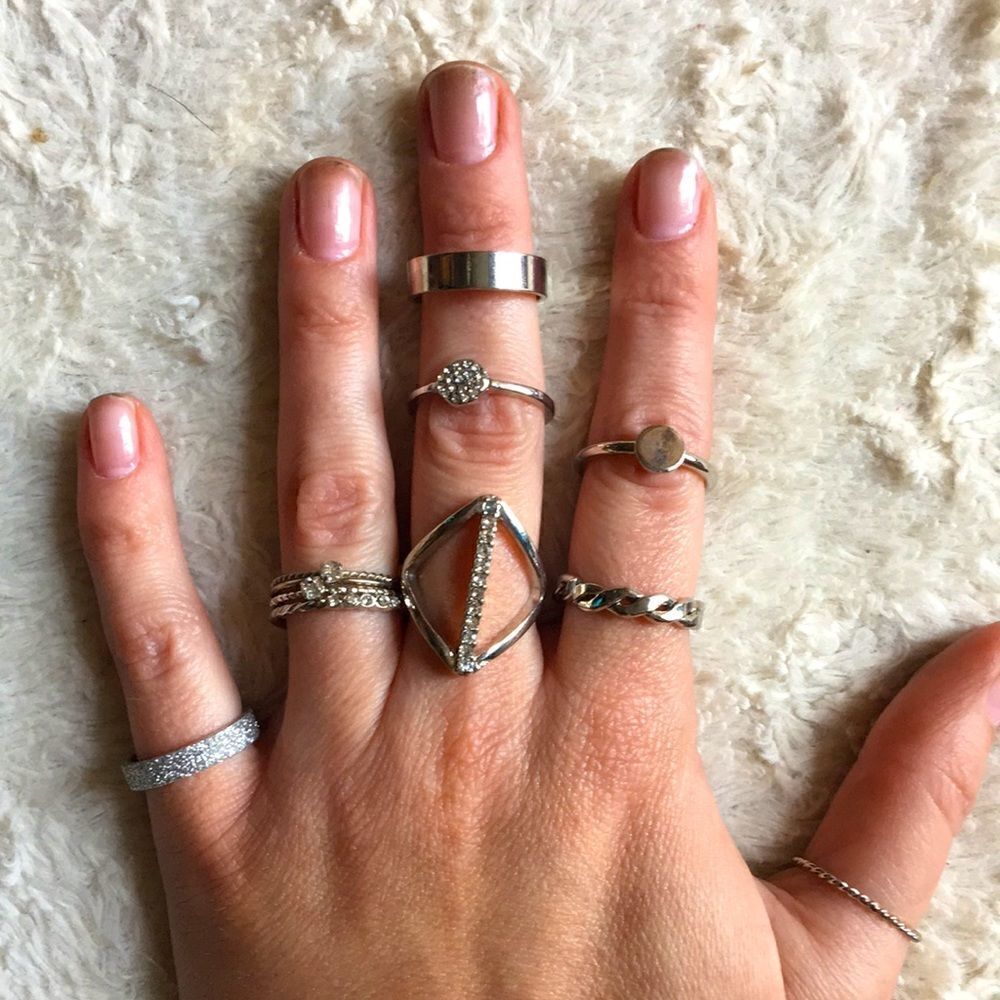 NEW Silvertone Midi Ring Set - Picture 4 of 6